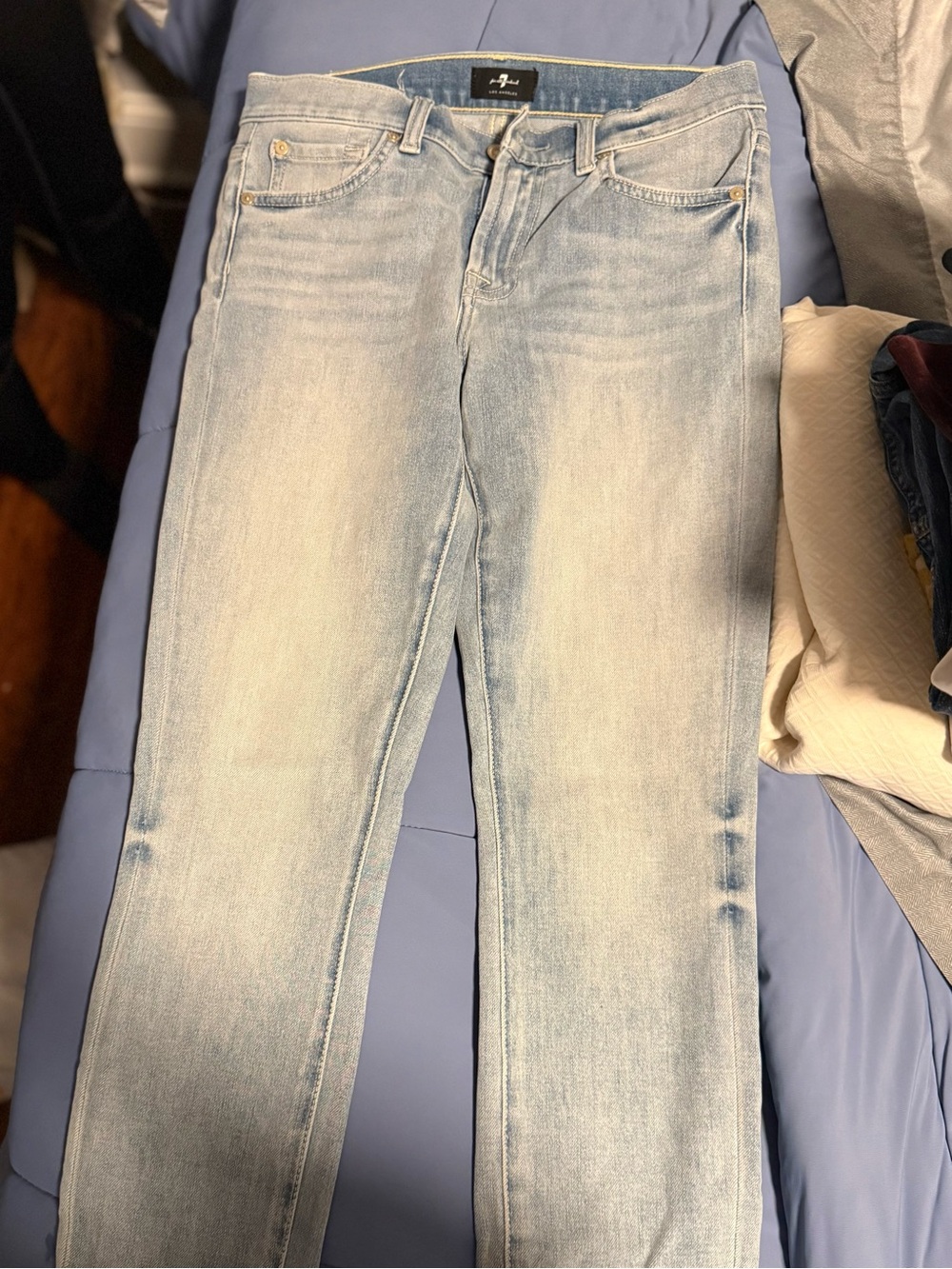 7 For All Mankind Light Blue Straight Leg Jeans